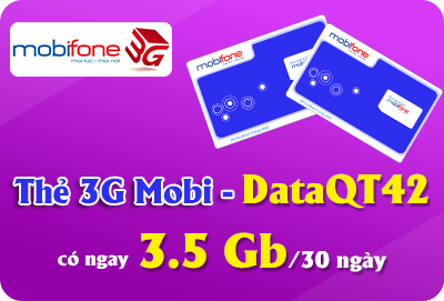 Thẻ 3G Mobifone DataQT42 3,5GB (3500MB) Thẻ 3G Mobifone DataQT42 3,5GB (3500MB)