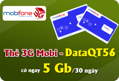 Thẻ 3G Mobifone DataQT56 5GB (5000MB) Thẻ 3G Mobifone DataQT56 5GB (5000MB)