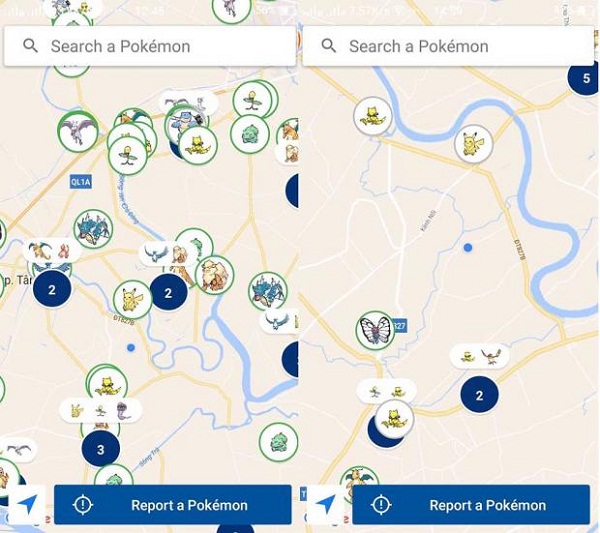 Sử dụng Pokemon go Map để truy tìm Pokemon