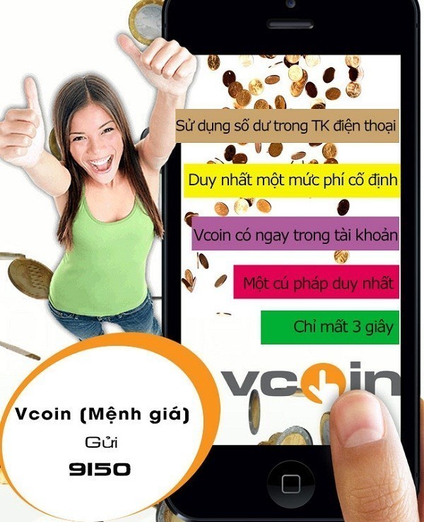 Cách mua thẻ Vcoin bằng SMS nhà mạng Viettel