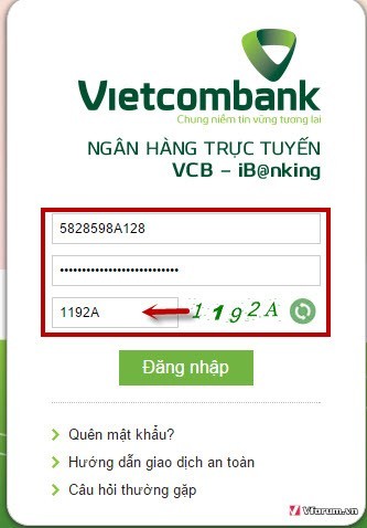 Mua mã thẻ điện thoại online liên kết với vietcombank qua internetbanking nhanh chóng