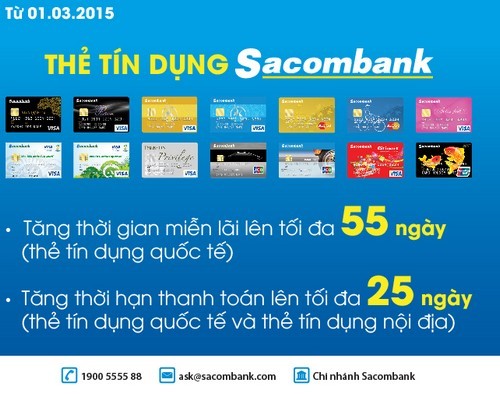 Sacombank liên tục triển khai ưu đãi thẻ tín dụng cực hấp dẫn