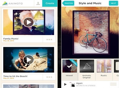 Phần mềm ghép ảnh và nhạc thành video Animoto Video Maker
