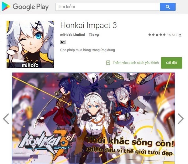 Download game Honkai Impact 3 trên Android