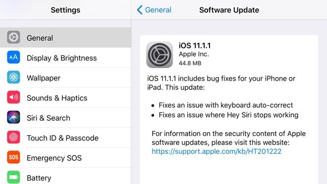 Cách cập nhật iOS 11.1.1 rất đơn giản