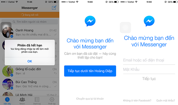 Cách thoát Messenger trên iPhone 6 Plus