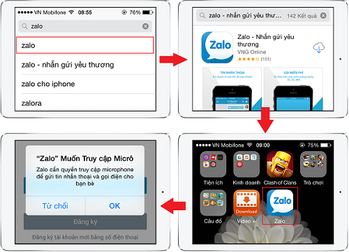 Các bước cài Zalo cho iPad mini, iPad mini 2