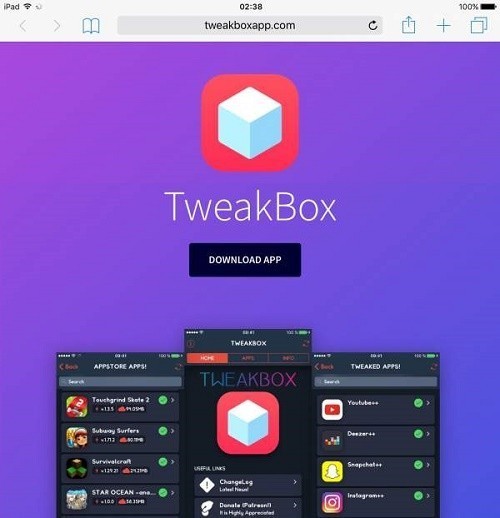 jailbreak iOS 9.3.5 không cần máy tính với Tweakbox
