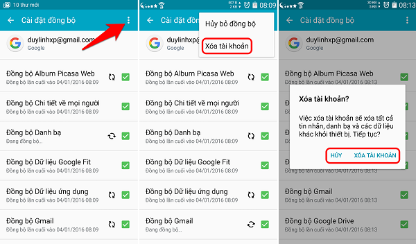Cách đăng xuất Gmail, thoát tài khoản Gmail trên điện thoại Android, i