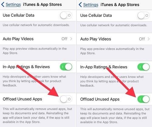 Kích hoạt chế độ Offload Unused Apps trên iOS 11