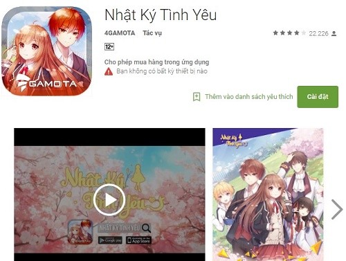 Hướng dẫn cách tải game Nhật Ký Tình Yêu cho Android