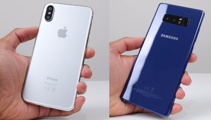 Thiết kế mặt lưng của iPhone X và Note 8