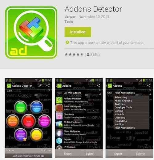 App chặn quảng cáo trên Android Addons Detector