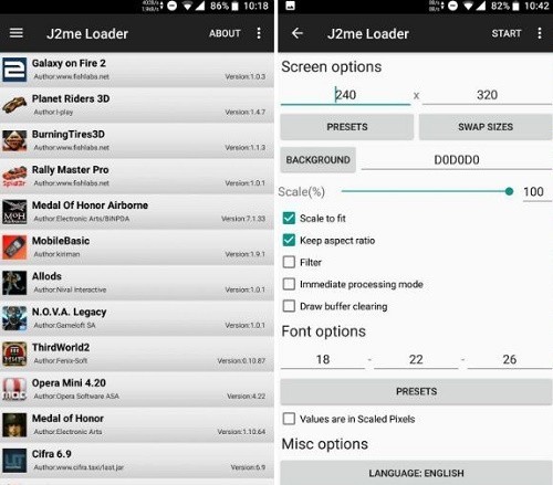 Hướng dẫn dùng giả lập Java trên Android J2ME Loader