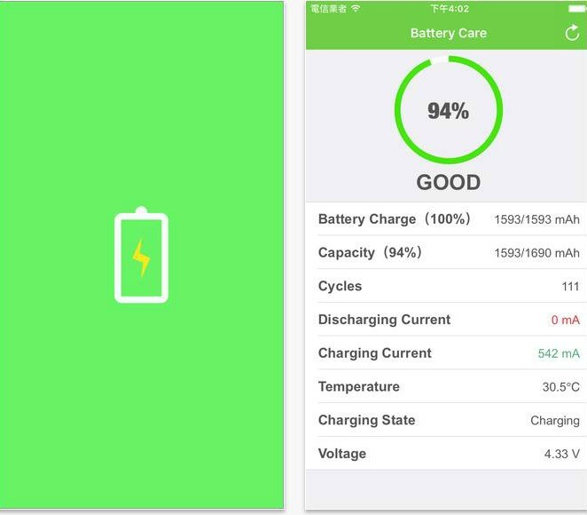 Phần mềm test pin cho iPhone Battery Care