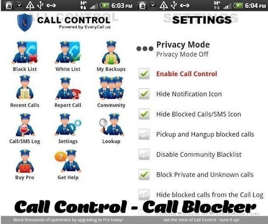 Chặn cuộc gọi ngoài danh bạ Android với Call Control - Call Blocker