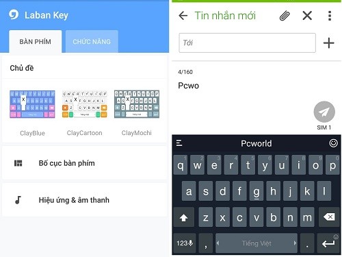 Giao diện ứng dụng gõ tiếng Việt Laban Key