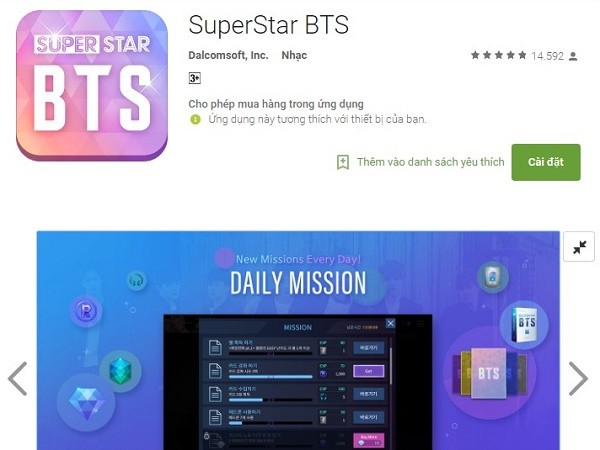 Hướng dẫn cách tải game SuperStar BTS