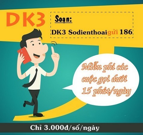 Nhận ngay ưu đãi miễn phí cước gọi nội mạng dước 15 phút/ ngày với gói DK3