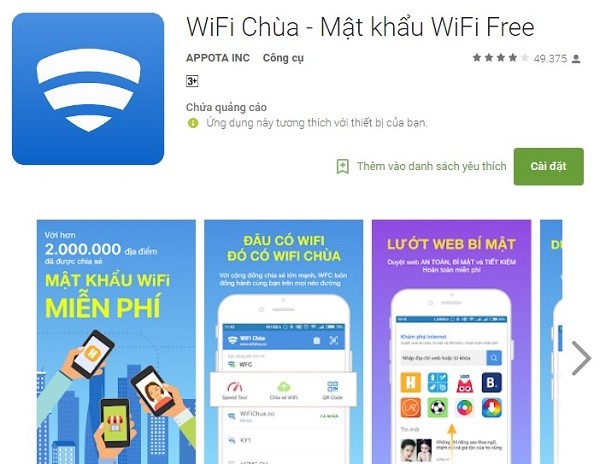 Hướng dẫn tải Wifi Chùa cho Android