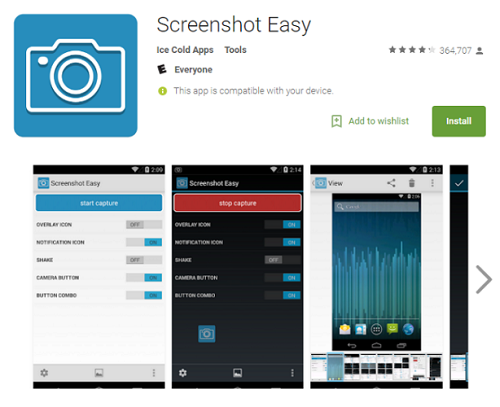 Cách chụp ảnh màn hình Android bằng app Screenshot Easy