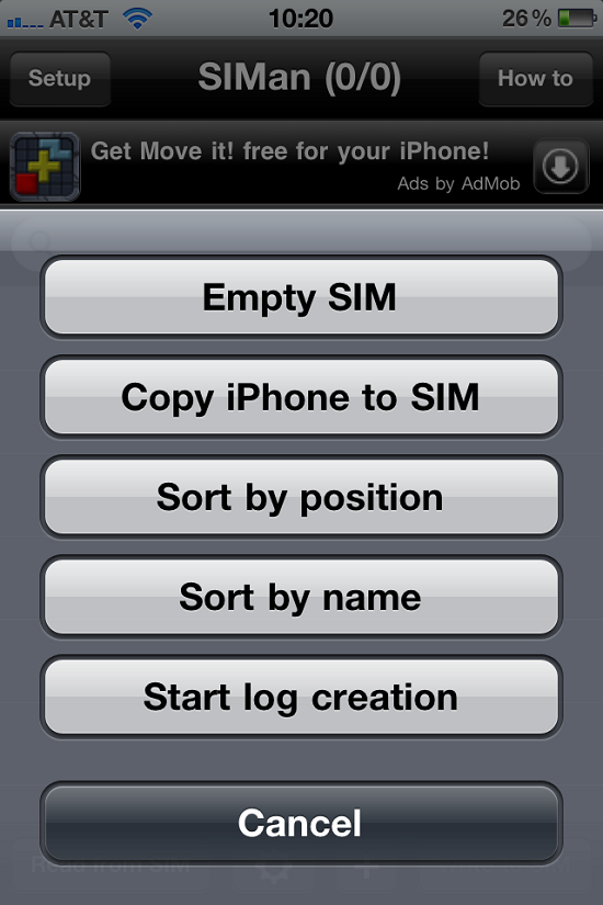 Sao chép danh bạ từ iPhone sang SIM với SIManager