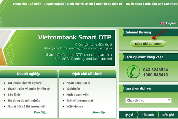 Hướng dẫn cách đăng nhập iBanking Vietcombank