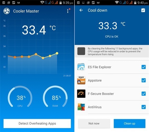 Phần mềm làm mát điện thoại Android Cooler Master