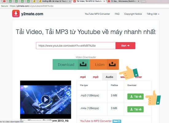 Cách tải nhạc Youtube sang MP3 bằng Y2mate