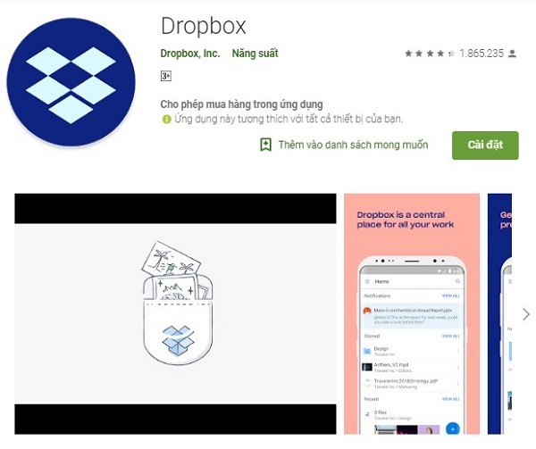 Hướng dẫn cách tải Dropbox cho Android