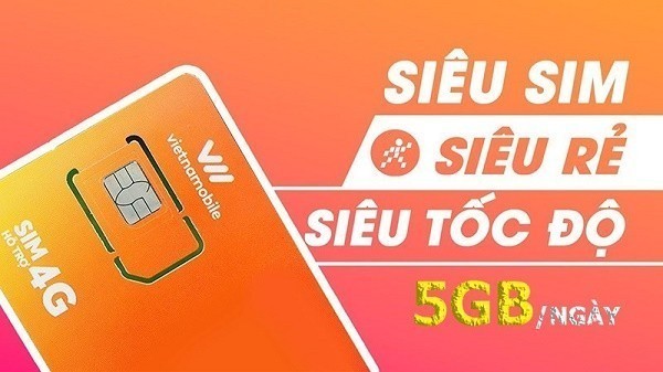 SIÊU SIM Vietnamobile 4G ưu đãi 5GB data/ngày