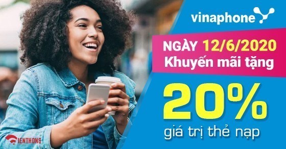 Khuyến mãi nạp thẻ Vinaphone tặng 20% giá trị ngày Vàng 12/6/2020 - Thứ Sáu trong tuần